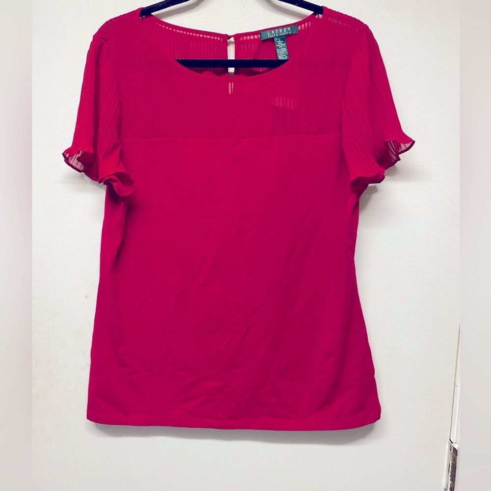 Lauren Ralph Lauren NWT Women’s Top Flutter Sleeves Size L